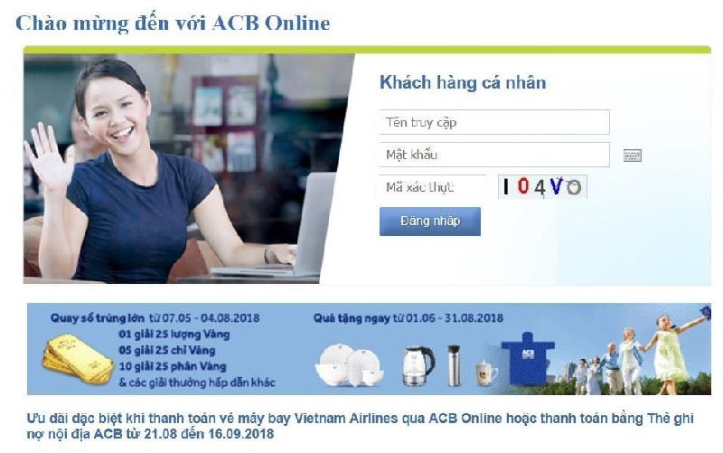 Các tính năng của ACB online Internet Banking