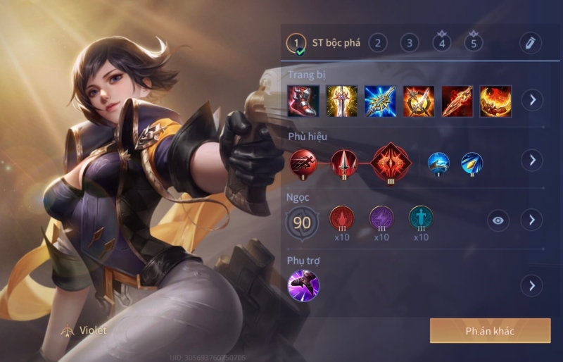 bộ trang bị của tướng violet