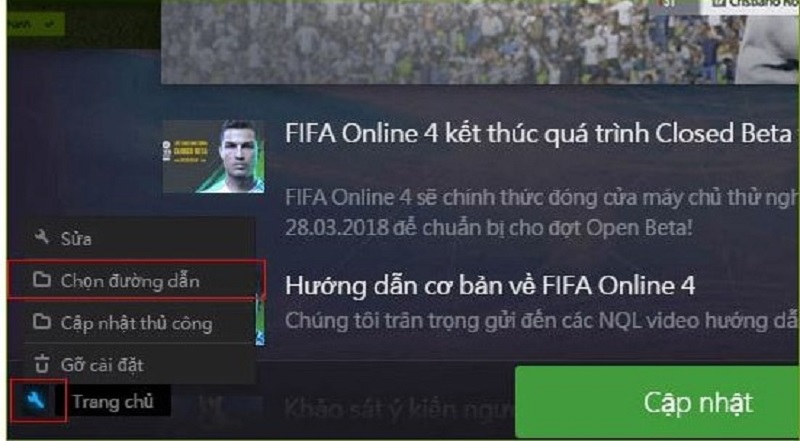 Chọn thư mục bạn muốn chứa trò chơi