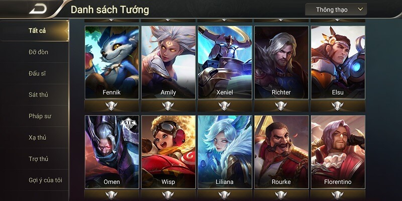 Ưu tiên chọn tướng khắc chế kẻ địch