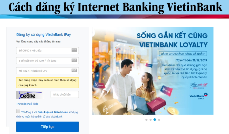 Cách đăng ký internet banking vietinbank online