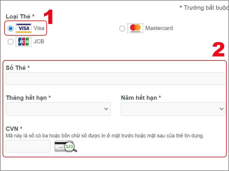 Nạp Tuyệt Thế Chiến Hồn bằng Visa