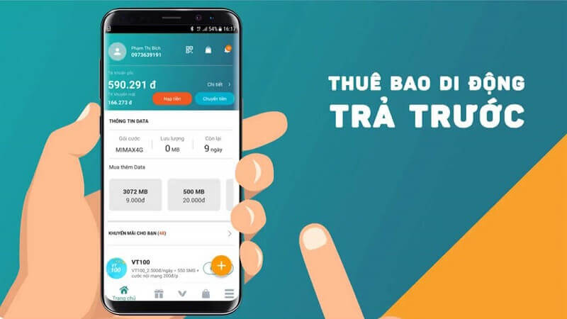Nhận sim trả trước qua ứng dụng của mạng nhà