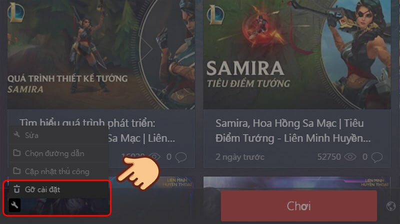 Cách xóa game liên minh huyền thoại trên chính Garena
