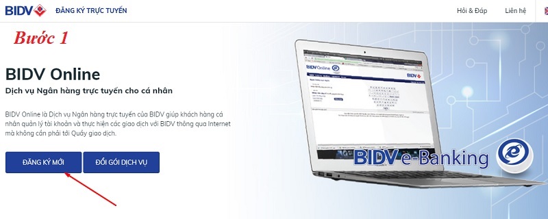 Cách đăng ký Internet Banking BIDV trên website - Bước 1