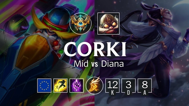 Diana có thể chơi trên kèo Corki