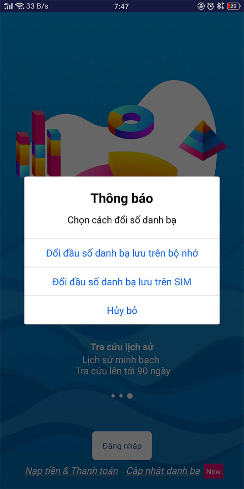 Đổi số Vinaphone từ 11 số về 10 số - Bước số 3