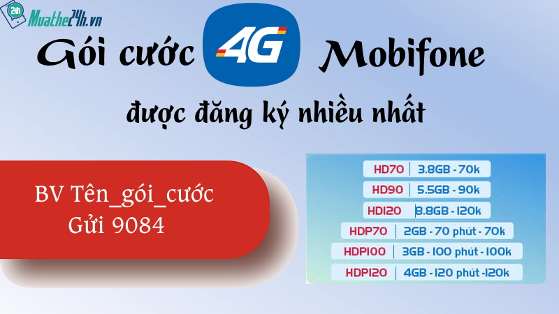 Cách đăng ký 4G Mobi Data Plus