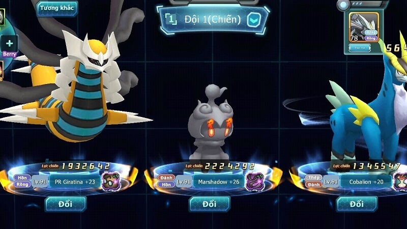 Hướng dẫn cách tăng lực chiến cho pokemon trong game poke đại chiến