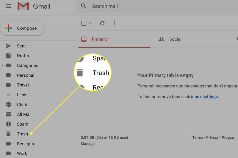 Khôi phục tài khoản Gmail trong “Thùng rác”