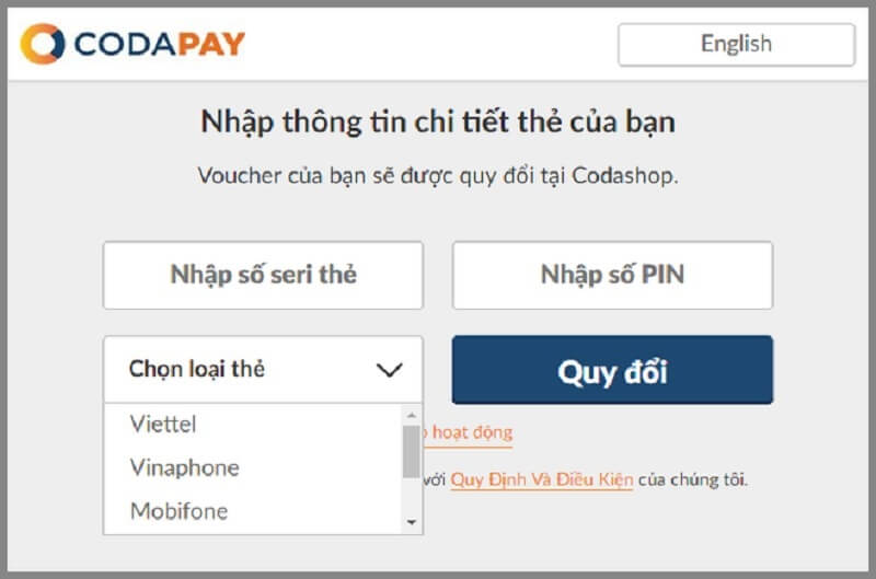  Mua Game Steam thông qua CodaShop 