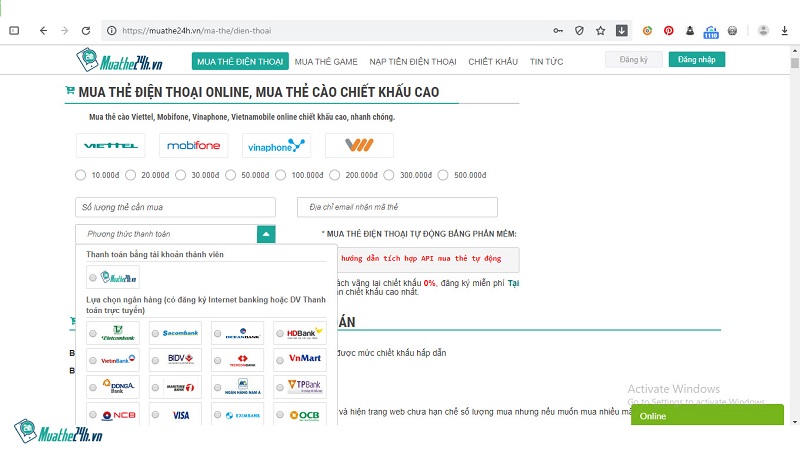 Hướng dẫn mua thẻ mobifone bằng tài khoản ngân hàng tiện lợi 19