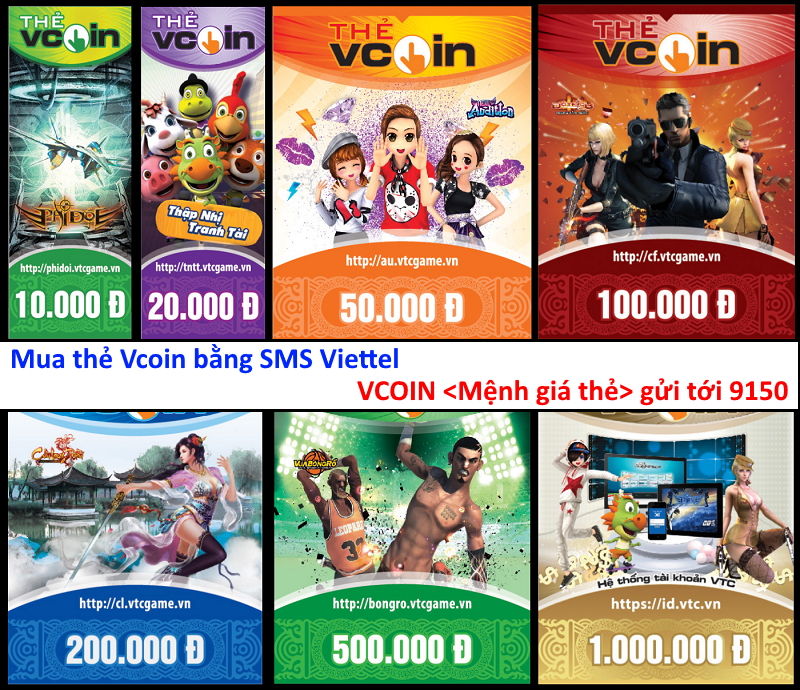 Cách mua thẻ Vcoin bằng SMS Viettel