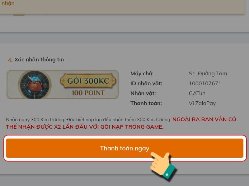 Xác nhận thông tin thanh toán