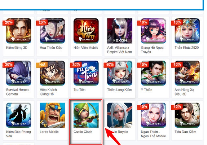 Một số lưu ý khi nạp tiền castle clash bằng thẻ điện thoại