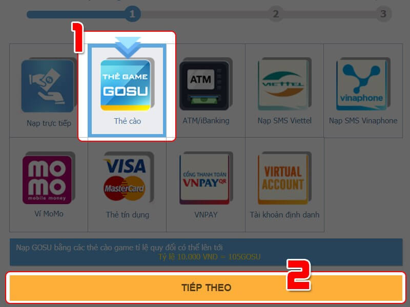 Nạp bằng thẻ cào