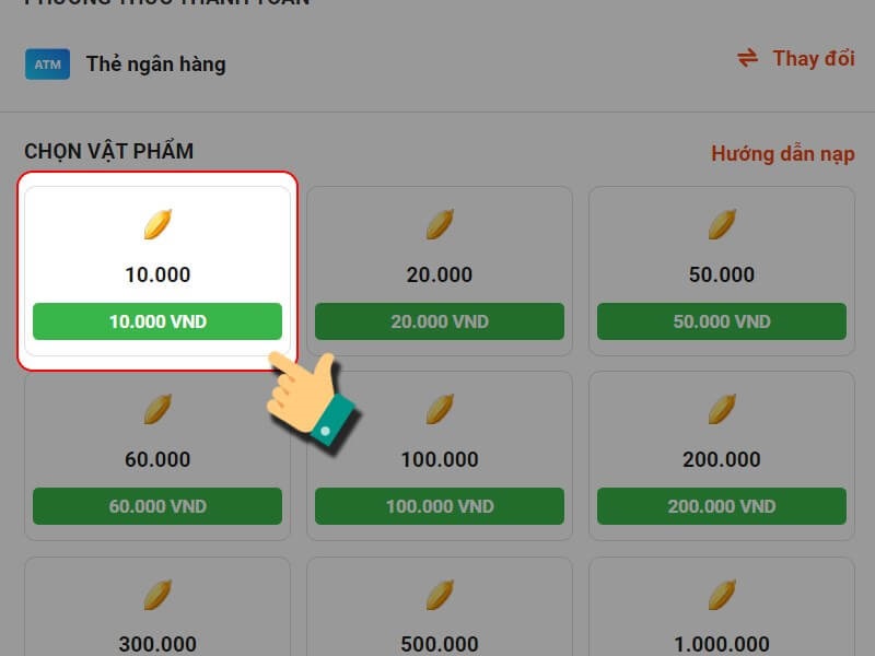 Các gói vật phẩm thóc