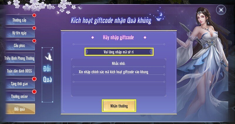 Nạp game mộng giang hồ bằng thẻ điện thoại Viettel