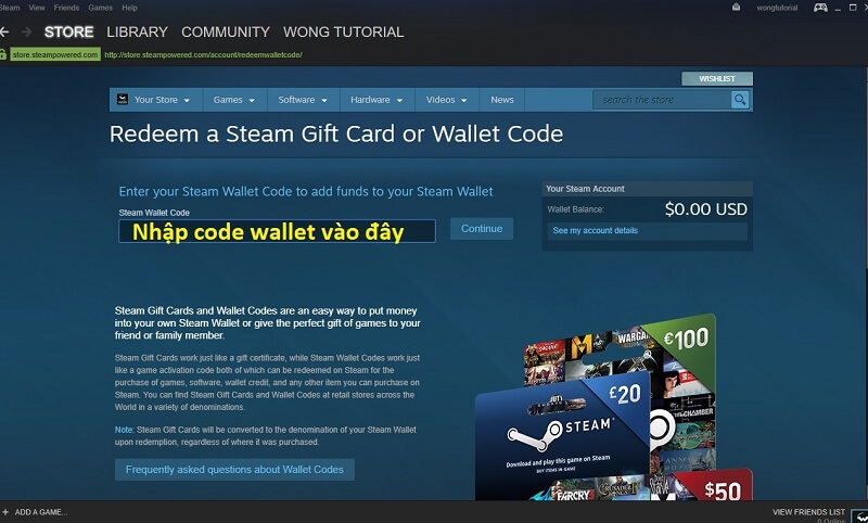 Cách najp steam wallet như thế nào?