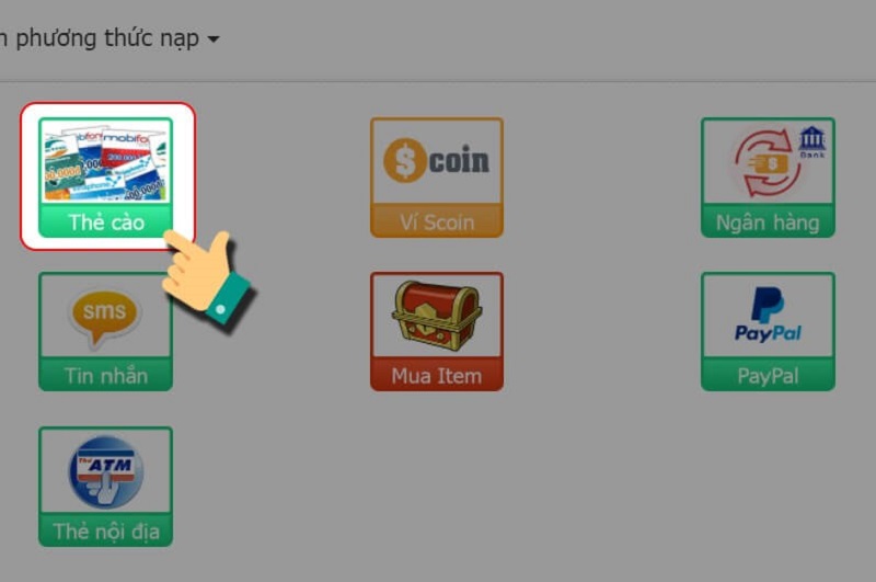 Nạp game bằng thẻ cào 