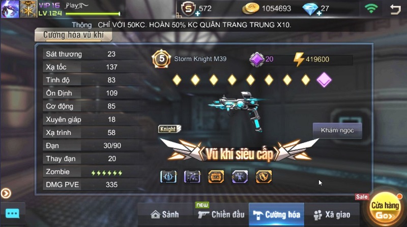 Nạp thẻ game Tập kích trên điện thoại Android
