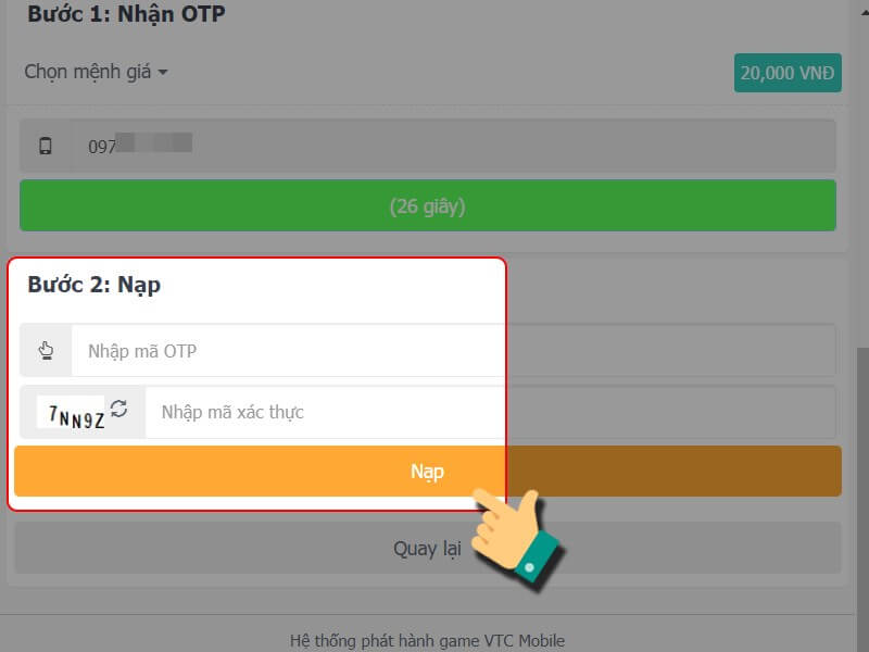Nạp thẻ game bằng SMS