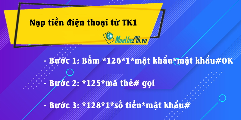 Nạp tiền điện thoại Mobifone từ TK1