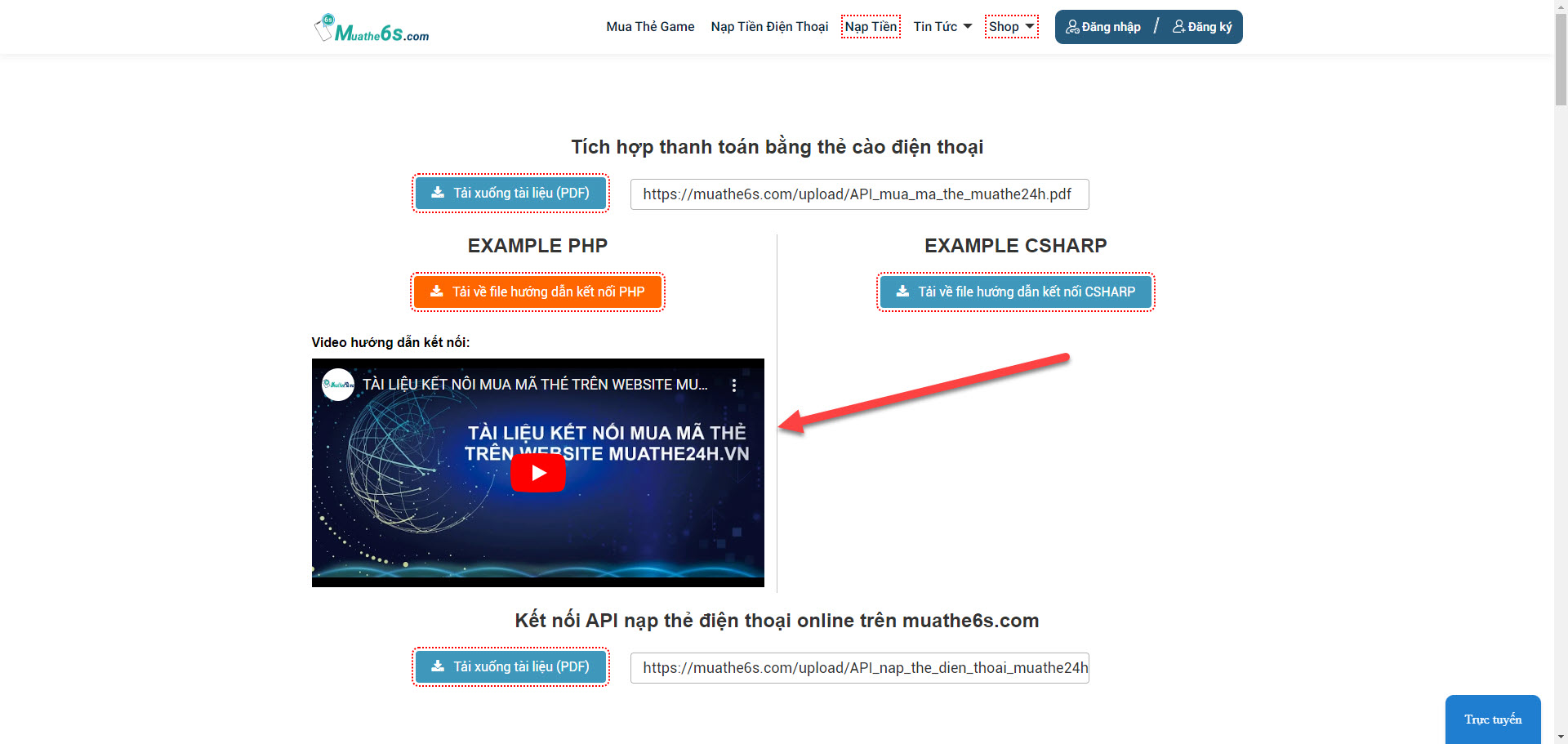 Cách nhanh nhất để  tích hợp API để mua thẻ trên muathe6s.com