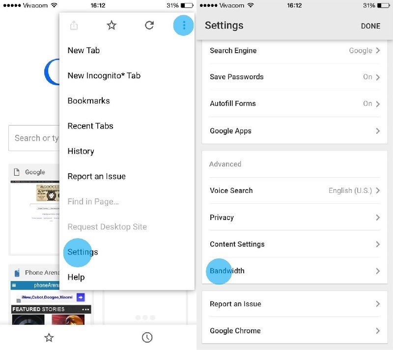 Đối với hệ điều hành Android