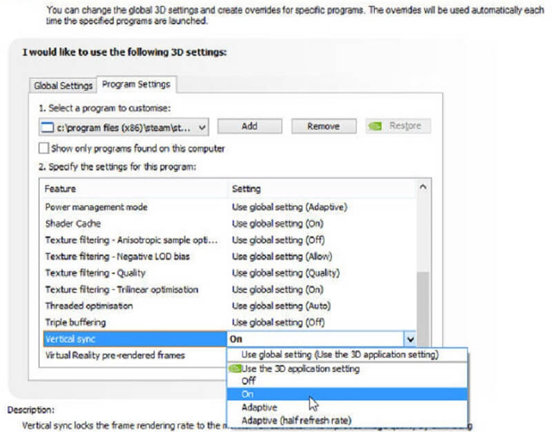 Vấn đề xảy ra xung đột VSync