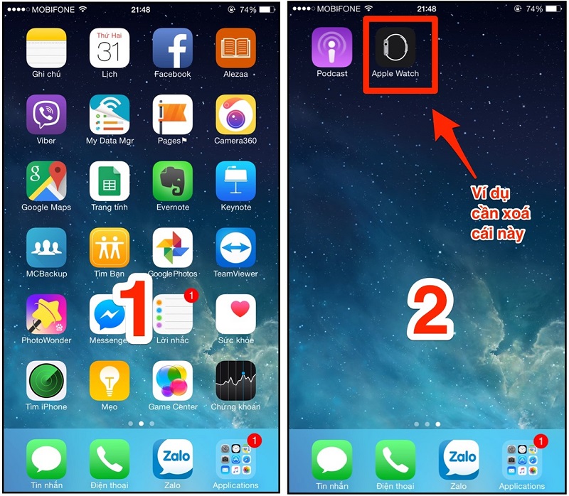 Xóa ứng dụng Iphone từ cài đặt trên dế yêu của bạn