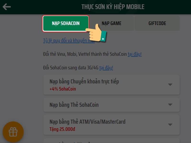 Cách nạp game thục sơn kỳ hiệp mobile vừa nhanh, vừa thuận tiện