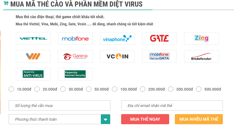 mua thẻ cào online chiết khấu cao