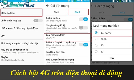 Hướng dẫn thuê bao bật 4G trên điện thoại để sử dụng