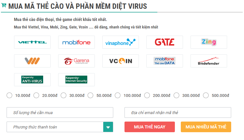 mua thẻ Mobifone bằng tin nhắn Viettel