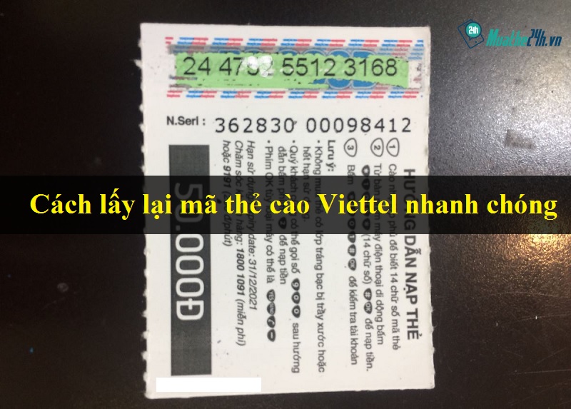 Cách lấy lại mã thẻ cào Viettel