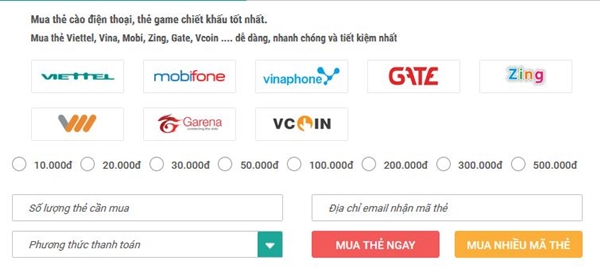 nạp tiên điện thoại qua Techcombank