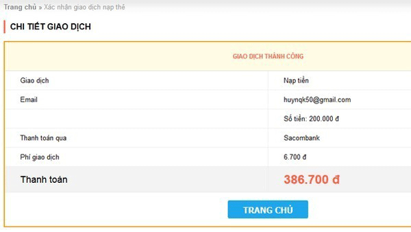 Chi tiết giao dịch