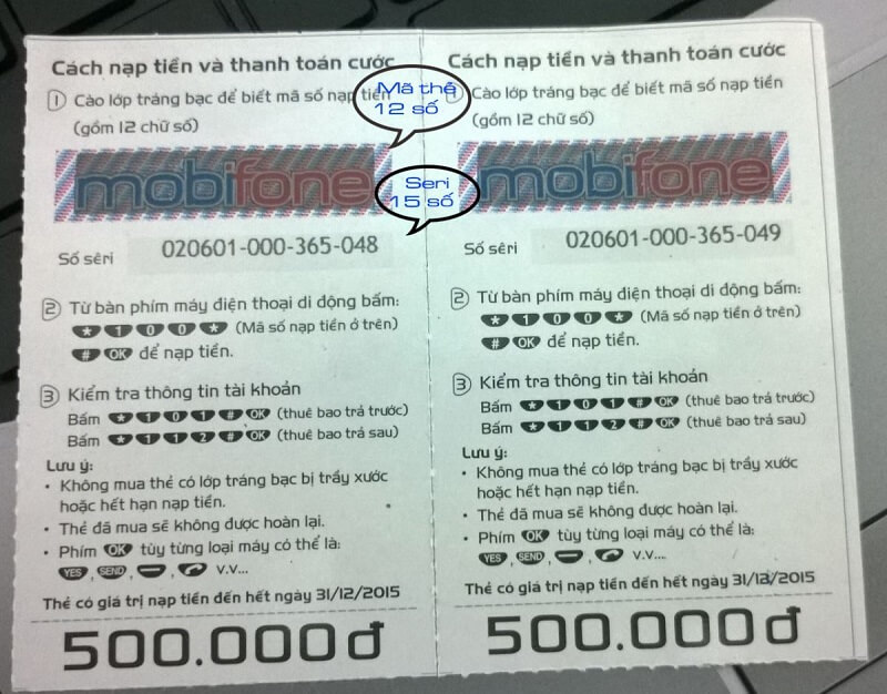 Seri thẻ mobifone có bao nhiêu số?
