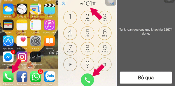 Kiểm tra tiền trong tài khoản điện thoại sau khi nạp