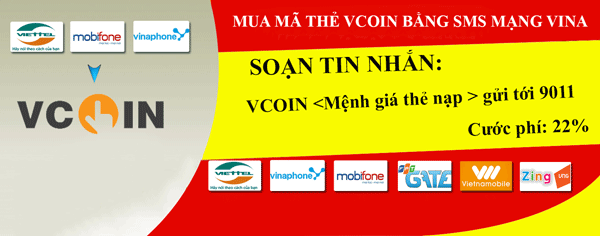 Cách siêu đơn giản để mua thẻ vcoin bằng sms mạng vina