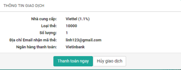 Tiến hành thanh toán để kết thúc