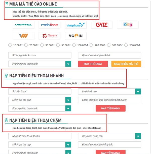 Nạp thẻ điện thoại qua ngân hàng Đông Á