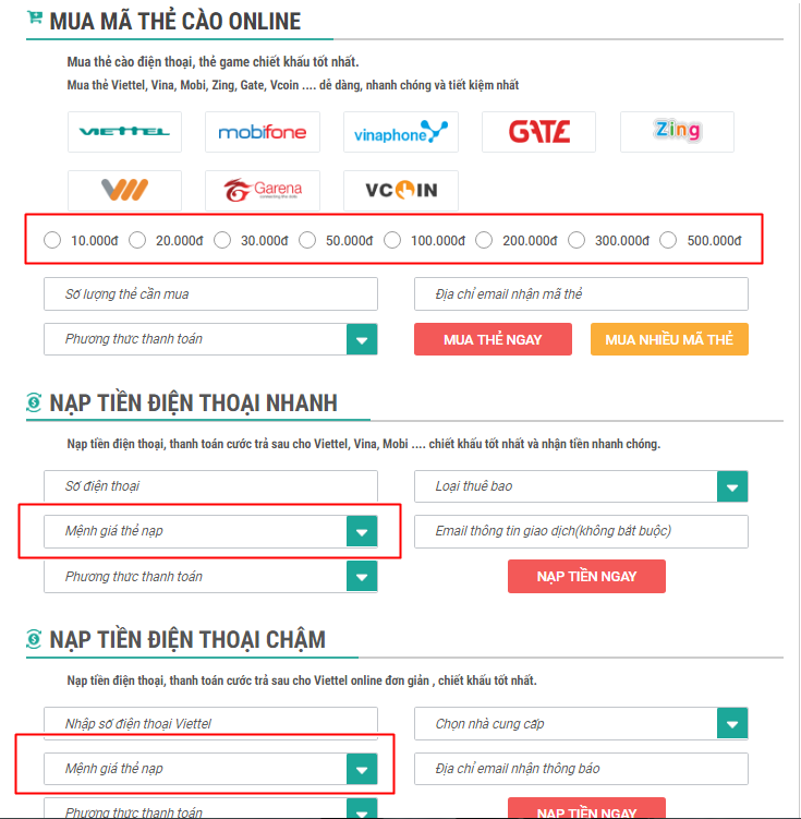 Nạp tiền điện thoại qua ngân hàng Đông Á