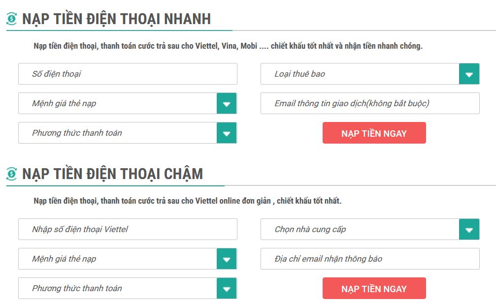 nạp tiền điện thoại viettel 