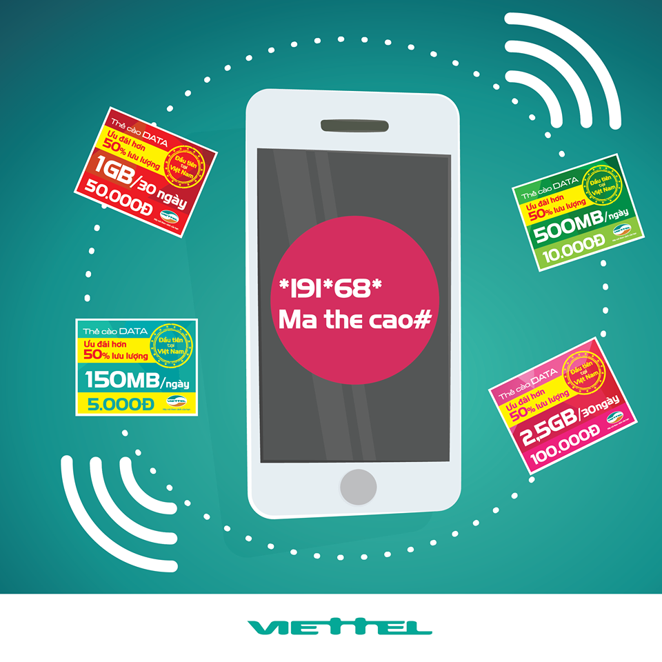 Thẻ cào Data Viettel các thông tin mệnh giá và cách nạp thẻ