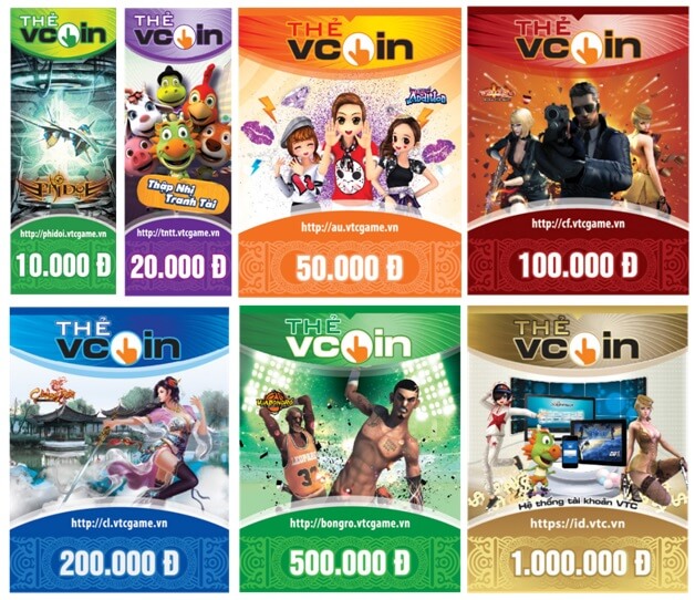 Các mệnh giá thẻ cào Vcoin và các thông tin chi tiết
